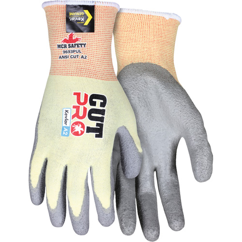 Gants enduits r&eacute;sistant &agrave; la coupe Cut Pro, Taille Moyen, Calibre 15, Rev&ecirc;tement Polyur&eacute;thane, Enveloppe en Kevlar, ASTM ANSI niveau A2 EastCoast Offshore Supplies