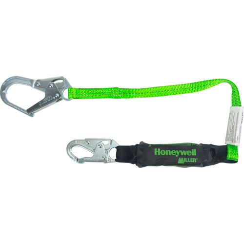 Miller&reg; HP Shock-Absorbing Lanyard, 4', Locking Rebar Hook Center, Locking Snap Hook Leg Ends, Polyester EastCoast Offshore Supplies