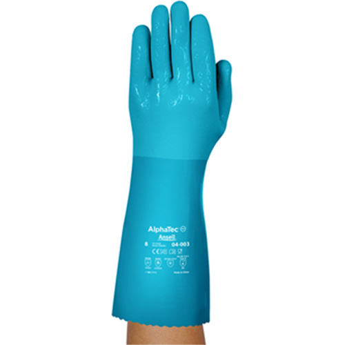 AlphaTec&reg; 04-003 Chemical Resistant Gloves, Size 8, 14" L, Nitrile/PVC, Fleece Inner Lining, Winter Weight EastCoast Offshore Supplies