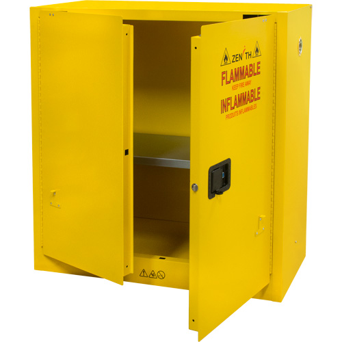 Flammable Storage Cabinet, 30 gal., 2 Door, 43" W x 44" H x 18" D EastCoast Offshore Supplies