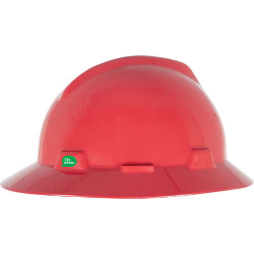 Casque de s&eacute;curit&eacute; &agrave; bord complet V-Gard GREEN avec fentes, R&eacute;pond aux normes CSA type 1, Suspension Rochet EastCoast Offshore Supplies