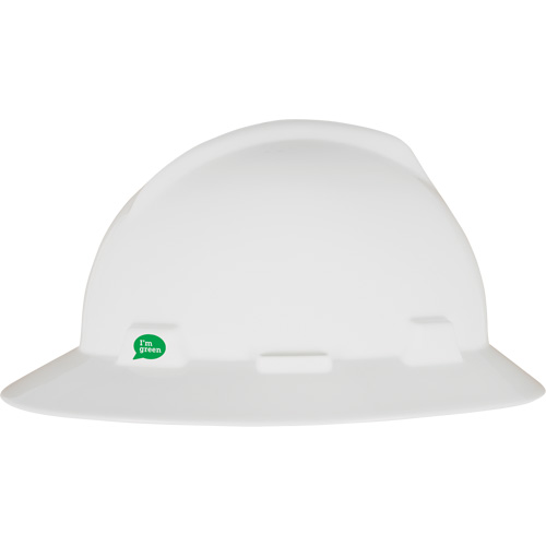 Casque de s&eacute;curit&eacute; &agrave; bord complet V-Gard GREEN avec fentes, R&eacute;pond aux normes CSA type 1, Suspension Rochet EastCoast Offshore Supplies