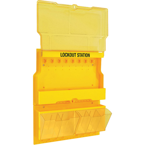 Deluxe Lockout Station with Cover and Trilingual Labels, None Padlocks, 32 Padlock Capacity, Padlocks Not Included EastCoast Offshore Supplies