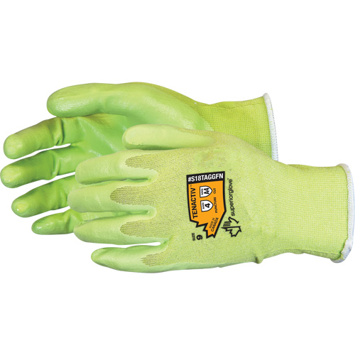 Composite Filament Fiber Cut-Resistant Hi-Viz Glove, Size 5, 18 Gauge, Foam Nitrile Coated, TenActiv Shell, ANSI/ISEA 105 Level 4 EastCoast Offshore Supplies