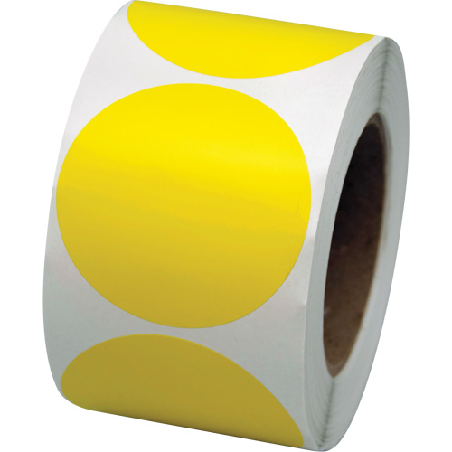 Pastilles de marquage color&eacute;es, Cercle, 3" lo x 3" la, Jaune, Vinyle EastCoast Offshore Supplies