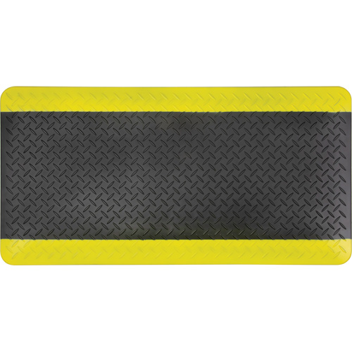 Anti-Fatigue Matting, Diamond, 1-2/3' x 3-1/4' x 3/4", Black/Yellow, Polyurethane EastCoast Offshore Supplies