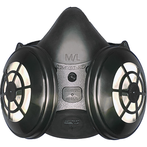 Ensemble de respirateur &agrave; demi-masque N95 Comfort-Air 400Nx noir sans soupape d'expiration, &eacute;lastom&egrave;re/Caoutchouc, Moyen/grand EastCoast Offshore Supplies
