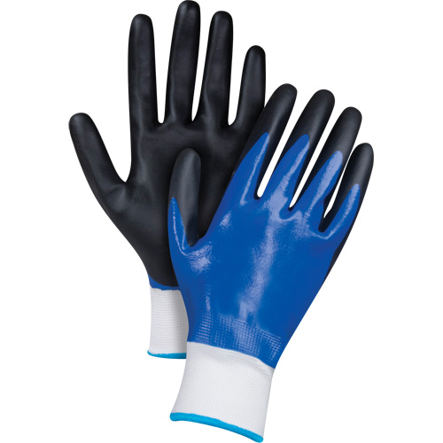 Gants enduits noir & bleu, 2T-Grand, R&ecirc;vetement Mousse de nitrile, Calibre 15, Enveloppe en Nylon EastCoast Offshore Supplies
