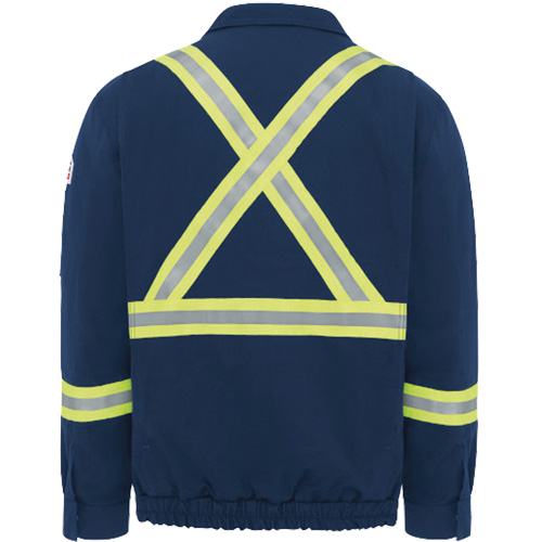 Men's Lined Bomber Jacket with Reflective Trim, Small, Navy Blue, 29 cal/cm² EastCoast Offshore Supplies