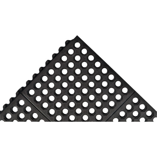 Tapis antifatigue &agrave; imbrication Cushion-Ease 550, &agrave; fentes, 3' x 3' x 3/4", Noir, Caoutchouc EastCoast Offshore Supplies