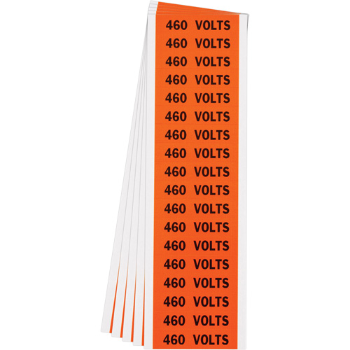 &eacute;tiquette de tension pour conduit  460 Volts , 1/2" x 2-1/4", &eacute;toffe/Vinyle, Anglais EastCoast Offshore Supplies