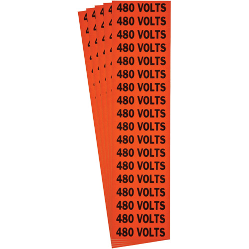 "480 Volts" Conduit & Voltage Labels, 1/2" x 2-1/4", Cloth/Vinyl, English EastCoast Offshore Supplies