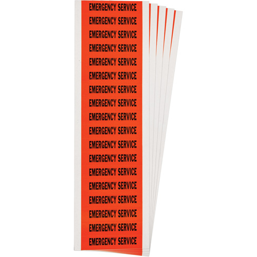 "Emergency Service" Conduit & Voltage Labels, 1/2" x 2-1/4", Cloth/Vinyl, English EastCoast Offshore Supplies