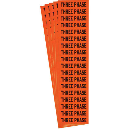 "Three Phase" Conduit & Voltage Labels, 1/2" x 2-1/4", Cloth/Vinyl, English EastCoast Offshore Supplies