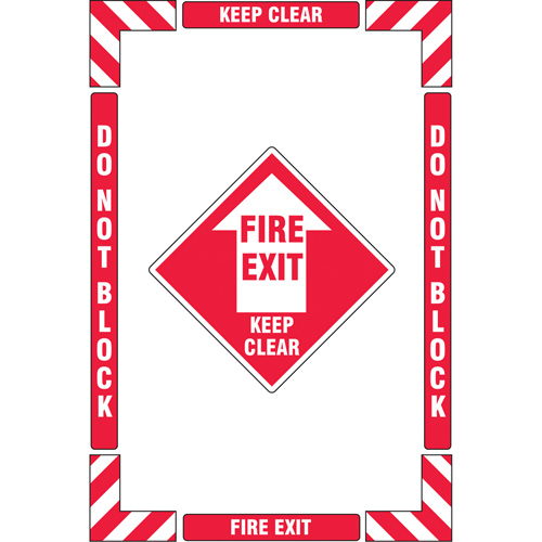 "Fire Exit" Floor Marking Kit, Adhesive, English with Pictogram EastCoast Offshore Supplies