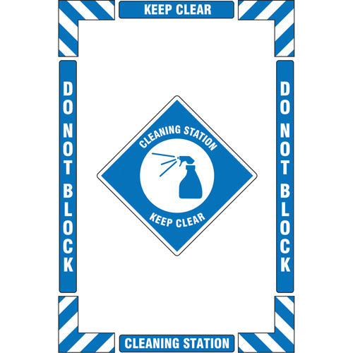 "Cleaning Station" Floor Marking Kit, Adhesive, English with Pictogram EastCoast Offshore Supplies