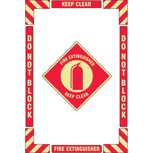 "Fire Extinguisher" Floor Marking Kit, Adhesive, English with Pictogram EastCoast Offshore Supplies