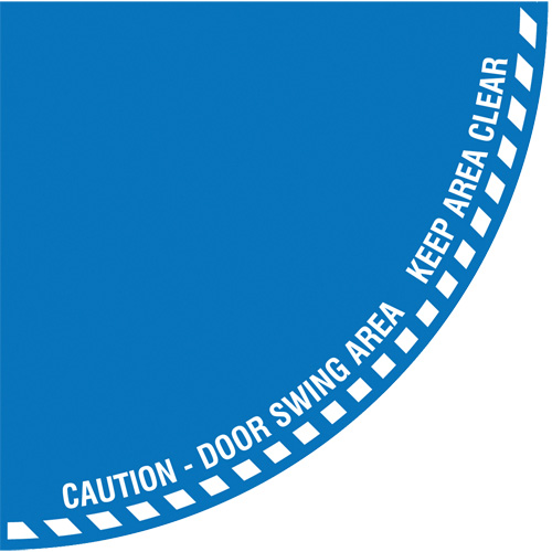 "Caution" Quarter Circle Swing Door Floor Sign, Adhesive, English with Pictogram EastCoast Offshore Supplies