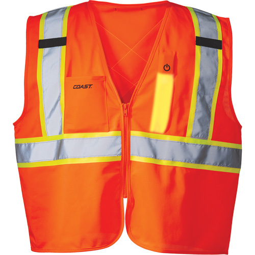 Veste de s&eacute;curit&eacute; SV350 X-Back avec lampe, Orange haute visibilit&eacute;, Petit, Polyester EastCoast Offshore Supplies