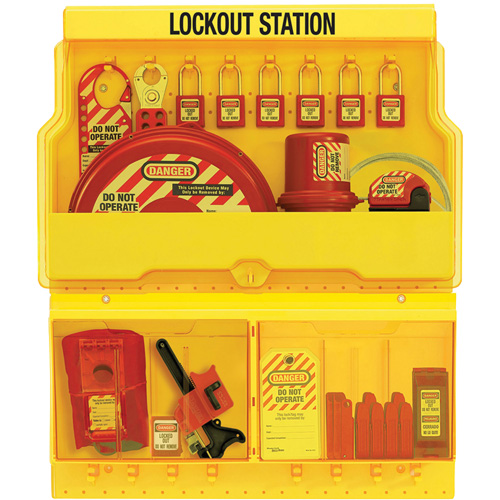 Standard Valve & Electrical Deluxe Lockout Station, Thermoplastic Padlocks, 32 Padlock Capacity, Padlocks Included EastCoast Offshore Supplies
