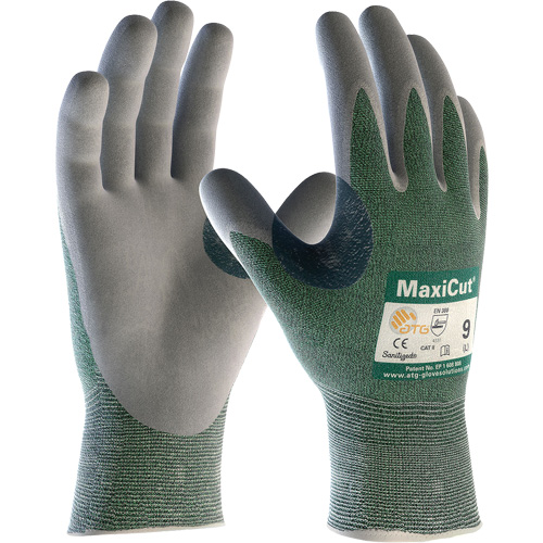 Gants en tissu technique r&eacute;sistant aux coupures ATG MaxiCut, Taille Grand, Calibre 15, Rev&ecirc;tement Nitrile, Enveloppe en Fil technique, ASTM ANSI niveau A2/EN 388 niveau 3/EN 388 niveau B EastCoast Offshore Supplies