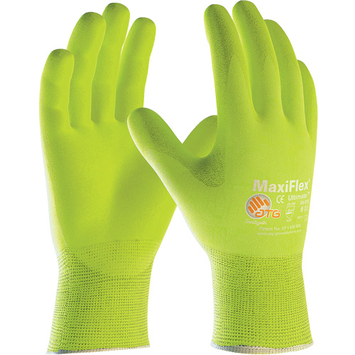 ATG MaxiFlex&reg; Ultimate High Visibility Seamless Gloves, Large, Nitrile Coating, 15 Gauge, Nylon/Elastane Shell EastCoast Offshore Supplies