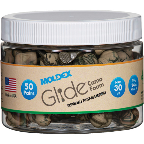 Glide&reg; Camo Foam Earplugs, Bulk - Canister EastCoast Offshore Supplies