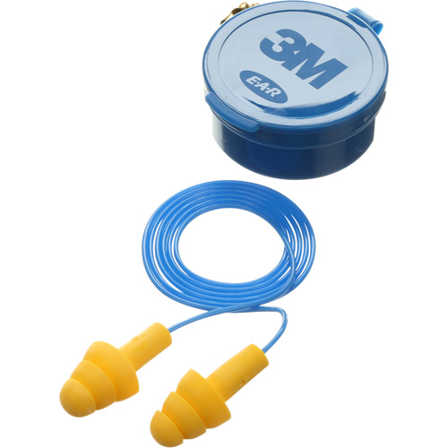 Bouchons d'oreilles pr&eacute;moul&eacute;s E-A-R Ultrafit, Avec cordon, Paire - Boîtier en plastique, 25 dB NRR, Taille unique EastCoast Offshore Supplies
