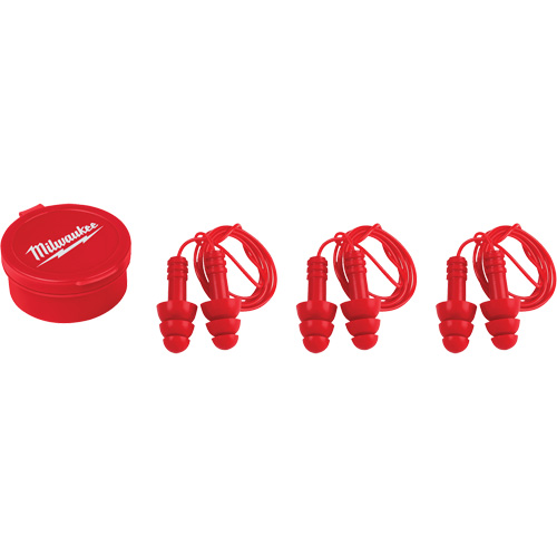 Bouchons doreilles r&eacute;utilisables, Avec cordon, Paire - Boîtier en plastique, 26 dB NRR, Taille unique EastCoast Offshore Supplies
