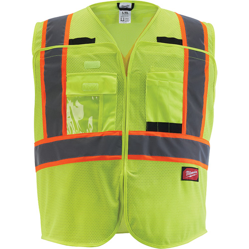 Veste de s&eacute;curit&eacute; pour signaleur, Jaune lime haute visibilit&eacute;, Moyen/Petit EastCoast Offshore Supplies