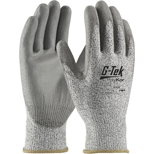 Gants r&eacute;sistants aux coupures G-Tek PolyKor, Taille T-petit, Calibre 13, Rev&ecirc;tement Polyur&eacute;thane, Enveloppe en Fil technique, ANSI/ISEA 105 niveau 3 EastCoast Offshore Supplies