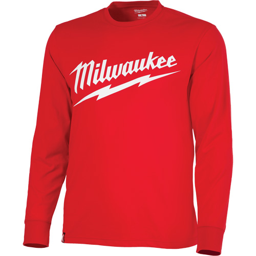Heavy-Duty Long-Sleeved T-Shirt with Milwaukee&reg; Logo, Men's, Small, Red EastCoast Offshore Supplies