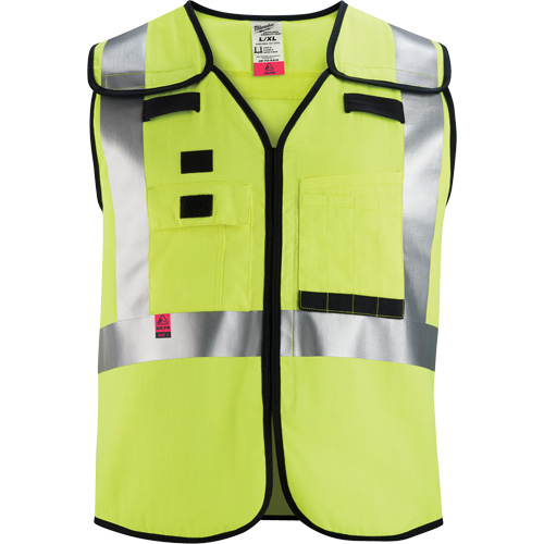 Gilet de s&eacute;curit&eacute; &agrave; maille d&eacute;tachable, Noir/Jaune lime haute visibilit&eacute;, Moyen/Petit EastCoast Offshore Supplies