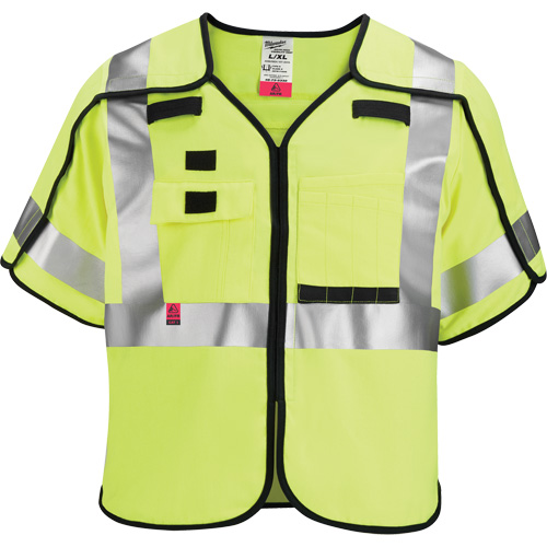 Breakaway Mesh Safety Vest, Black/High Visibility Lime-Yellow, Medium/Small EastCoast Offshore Supplies