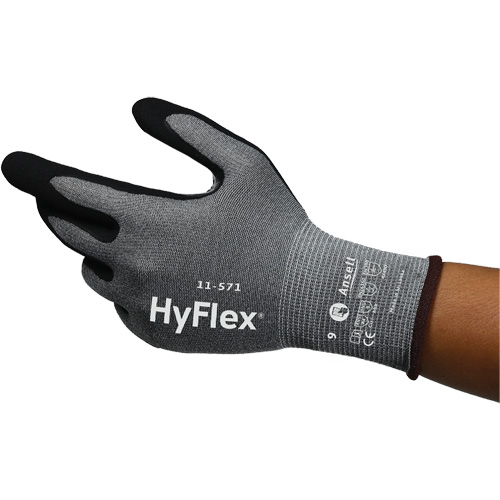 HyFlex&reg; 11-571 Cut-Resistant Gloves, Size 5, 15 Gauge, Nitrile Coated, Nylon/HPPE/Spandex Shell, ASTM ANSI Level A4/EN 388 Level D EastCoast Offshore Supplies