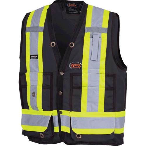 6692BK Surveyor's Safety Vest, Black, Medium, Polyester EastCoast Offshore Supplies