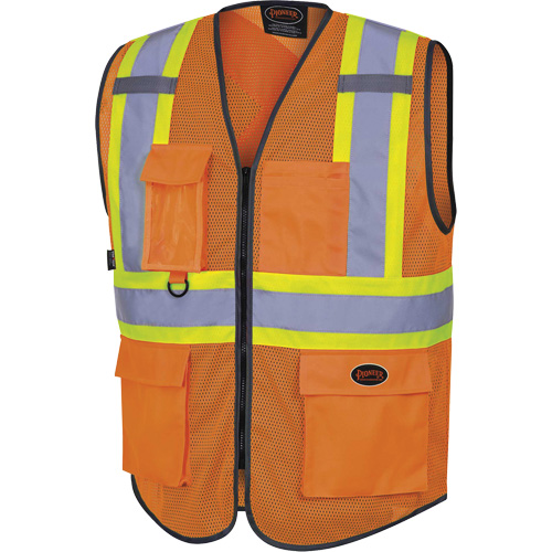 6960 Veste de s&eacute;curit&eacute; &agrave; maille en avant, Orange haute visibilit&eacute;, Moyen, Polyester EastCoast Offshore Supplies