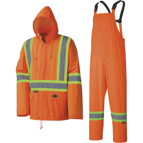 5598 Lightweight Waterproof Rain Suit, Polyester/PVC, Small, High Visibility Orange EastCoast Offshore Supplies