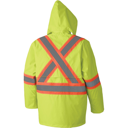 5609 210D Waterproof Rain Suit, Polyester/PVC, X-Small, High Visibility Lime-Yellow EastCoast Offshore Supplies