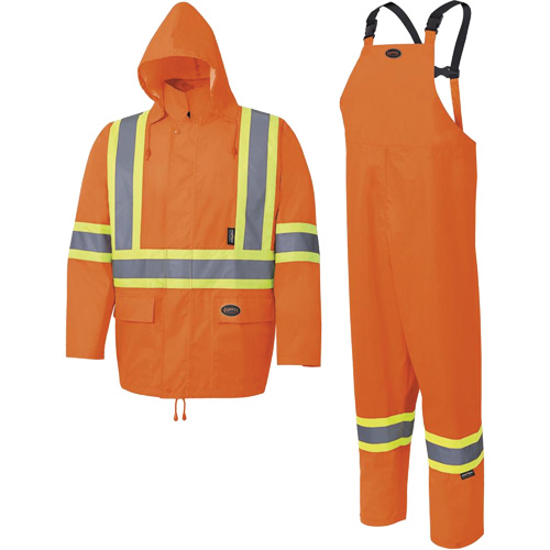 5618 150D Rain Suit, Polyester/Polyurethane, Small, High Visibility Orange EastCoast Offshore Supplies
