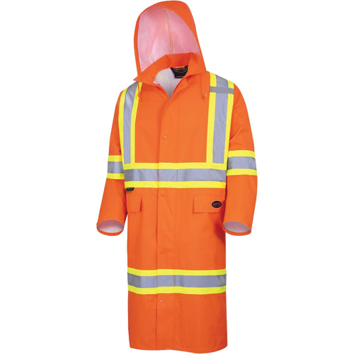 5630 Manteau long imperm&eacute;able The Rock 300D, Polyester, Petit, Orange haute visibilit&eacute; EastCoast Offshore Supplies