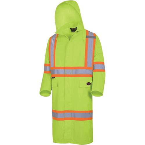 5631 The Rock 300D Waterproof Long Coat, Polyester, Small, High Visibility Lime-Yellow EastCoast Offshore Supplies