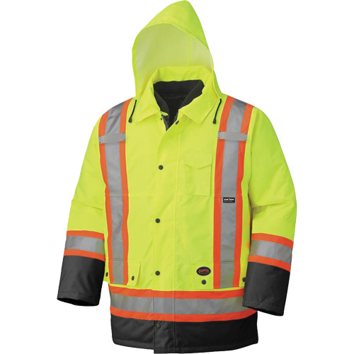 5021BB Waterproof 7-in-1 Parka, High Visibility Lime-Yellow, X-Small EastCoast Offshore Supplies