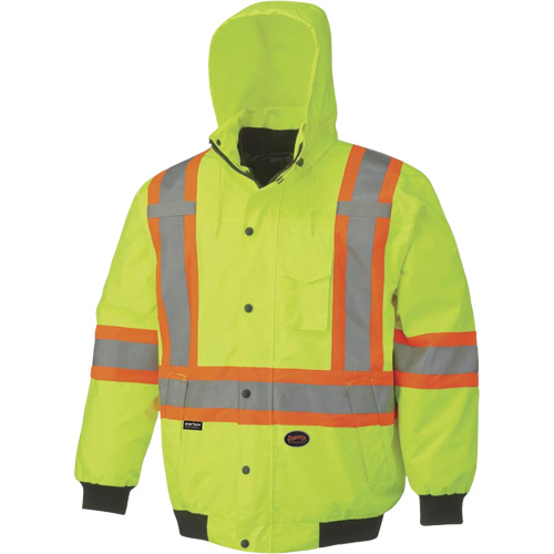 5023 Waterproof 7-in-1 Bomber Jacket, Polyester, High Visibility Lime-Yellow, Small EastCoast Offshore Supplies