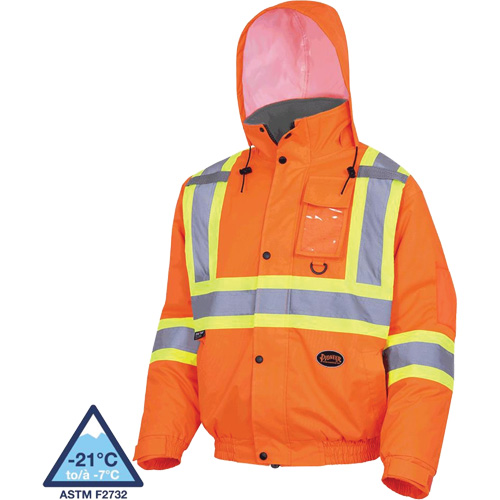 5032 Waterproof Winter Quilted Safety Bomber Jacket, Polyester, High Visibility Orange, Small EastCoast Offshore Supplies