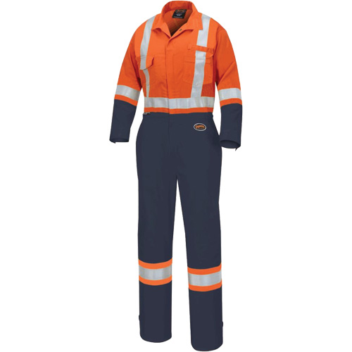 5514WBB Combinaisons de s&eacute;curit&eacute; pour femmes 2 tons, T-petit, Orange haute visibilit&eacute;/Bleu marin EastCoast Offshore Supplies
