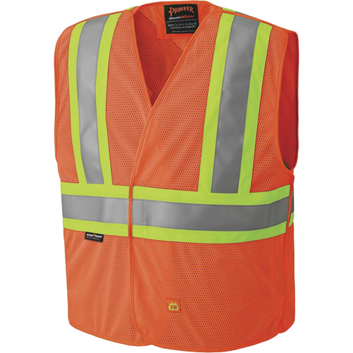 6914A Flame Resistant Safety Vest, High Visibility Orange, Medium/Small, Polyester EastCoast Offshore Supplies
