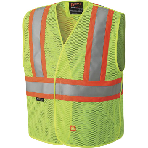 6916A Flame Resistant Safety Vest, High Visibility Lime-Yellow, Medium/Small, Polyester EastCoast Offshore Supplies