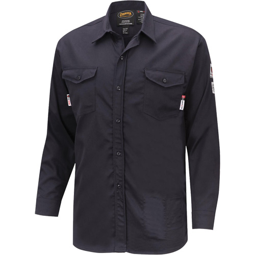 7742 FR-Tech&reg; Flame-Resistant Safety Shirt, Small, Navy Blue EastCoast Offshore Supplies