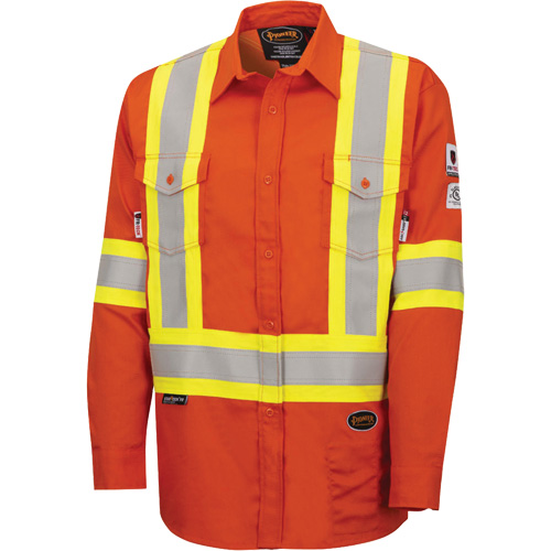 7743 FR-Tech&reg; Flame-Resistant Safety Shirt, Small, High Visibility Orange EastCoast Offshore Supplies